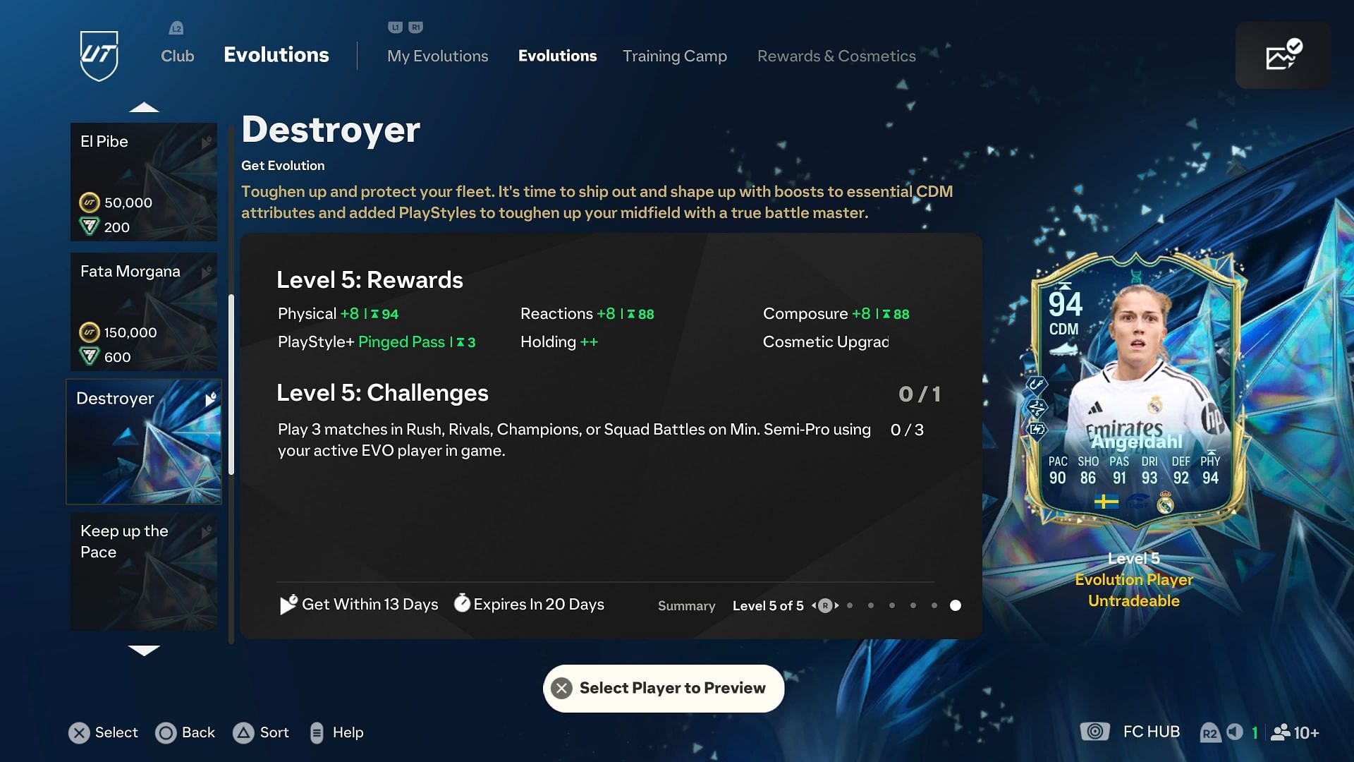 The EVO has five levels (Image via EA Sports)